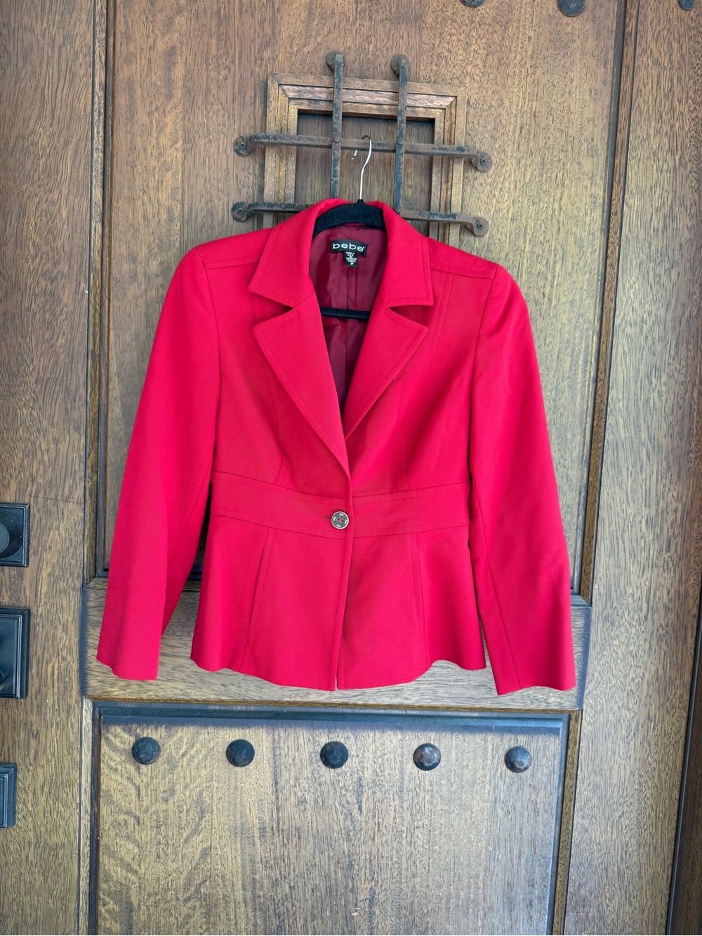 bebe Red Single-Button Tailored Blazer Size 2P